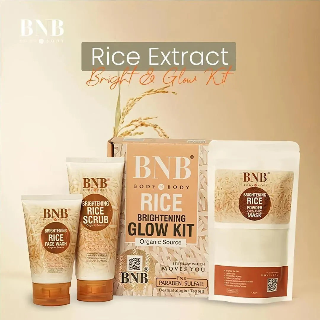 Rice Extract Bright & Glow Facial Kit for All Skin Types