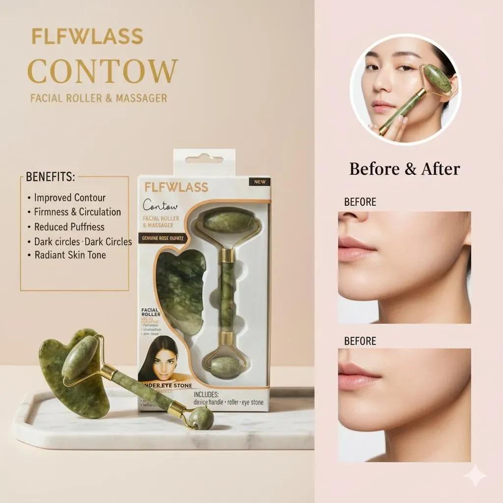 Jade Roller & Gua Sha Set Green All Skin Types